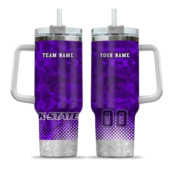personalized kansas state wildcats geometric prism purple curved tumbler best selling.webp