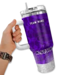 personalized kansas state wildcats geometric prism purple curved tumbler best selling.webp