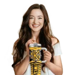personalized kennesaw state owls chevron layers gold curved tumbler best selling.webp