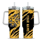 personalized kennesaw state owls claw cut gold black curved tumbler best selling.webp