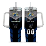 personalized kent state golden flashes arrow armor navy blue black curved tumbler best selling.webp