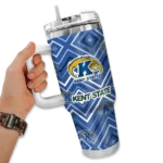 personalized kent state golden flashes bold diamonds navy blue curved tumbler best selling.webp