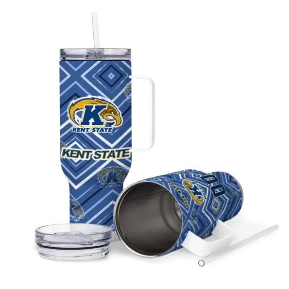 personalized kent state golden flashes bold diamonds navy blue curved tumbler high quality.webp