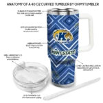 personalized kent state golden flashes bold diamonds navy blue curved tumbler best selling.webp