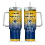 personalized kent state golden flashes gradient dots navy blue curved tumbler best selling.webp