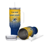 personalized kent state golden flashes gradient dots navy blue curved tumbler best selling.webp