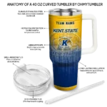 personalized kent state golden flashes gradient dots navy blue curved tumbler best selling.webp