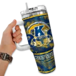 personalized kent state golden flashes honey streaks navy blue curved tumbler best selling.webp