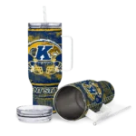 personalized kent state golden flashes honey streaks navy blue curved tumbler best selling.webp
