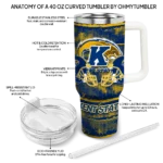 personalized kent state golden flashes honey streaks navy blue curved tumbler best selling.webp