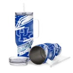 personalized kentucky wildcats abstract paths blue curved tumbler best selling.webp