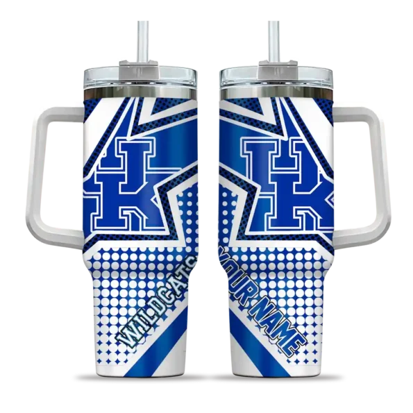 personalized kentucky wildcats arrow burst blue curved tumbler best selling.webp