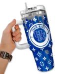 personalized kentucky wildcats bullseye drips blue curved tumbler best selling.webp
