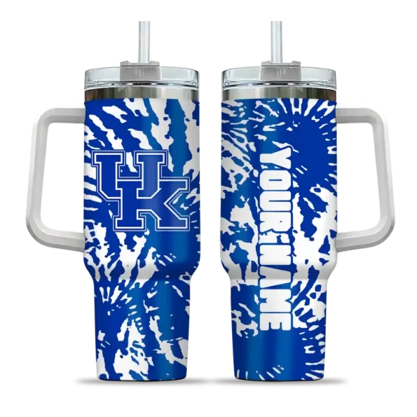 personalized kentucky wildcats burst swirl blue curved tumbler best selling.webp