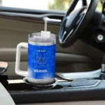 personalized kentucky wildcats geometric prism blue curved tumbler best selling.webp