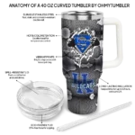 personalized kentucky wildcats superman shield blue gray curved tumbler best selling.webp