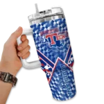 personalized la tech chevron angle blue curved tumbler best selling.webp