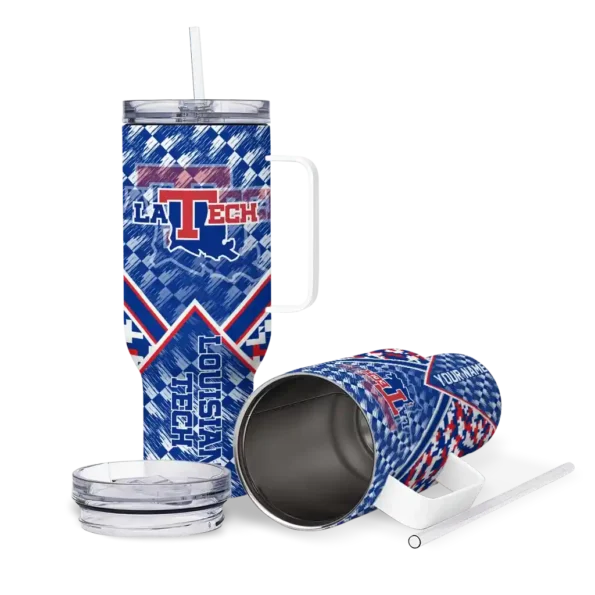 personalized la tech chevron angle blue curved tumbler high quality.webp