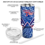 personalized la tech chevron angle blue curved tumbler best selling.webp