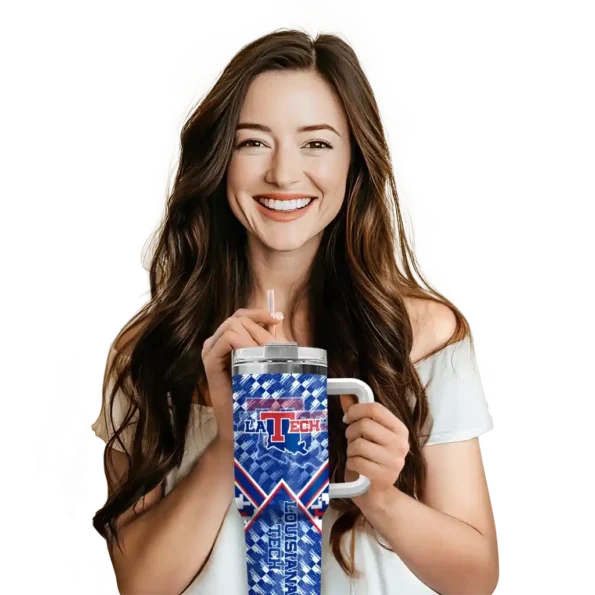 personalized la tech chevron angle blue curved tumbler premium grade.webp