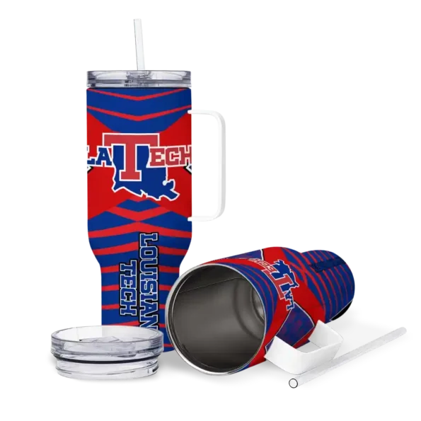 personalized la tech chevron layers blue curved tumbler high quality.webp