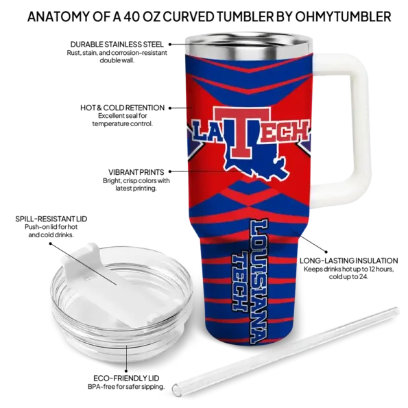 personalized la tech chevron layers blue curved tumbler new arrival.webp