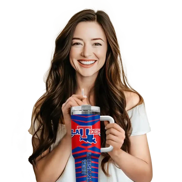 personalized la tech chevron layers blue curved tumbler premium grade.webp