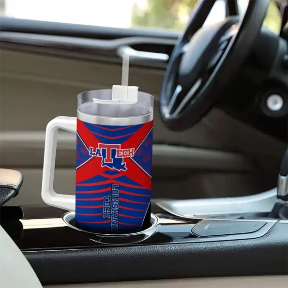 personalized la tech chevron layers blue curved tumbler trendy.webp
