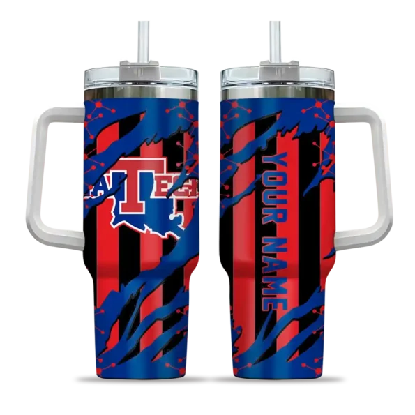 personalized la tech claw cut blue black curved tumbler best selling.webp