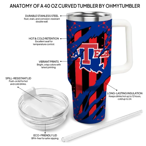 personalized la tech claw cut blue black curved tumbler new arrival.webp