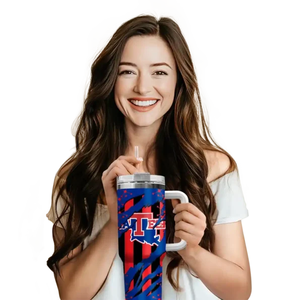 personalized la tech claw cut blue black curved tumbler premium grade.webp