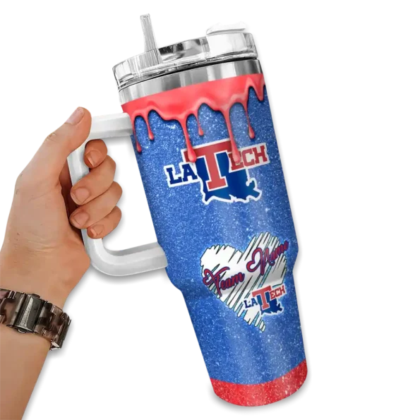 personalized la tech heart helmet motif blue curved tumbler fashion forward.webp