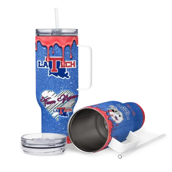 personalized la tech heart helmet motif blue curved tumbler high quality.webp