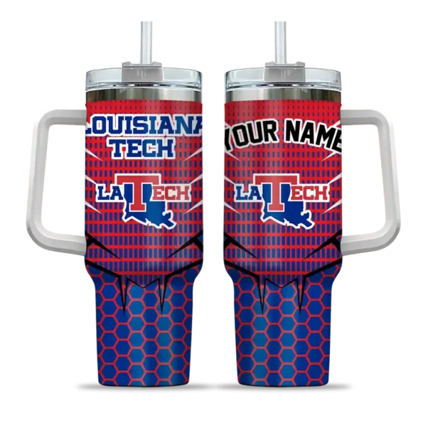 personalized la tech hex texture blue curved tumbler best selling.webp