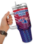 personalized la tech hex texture blue curved tumbler best selling.webp