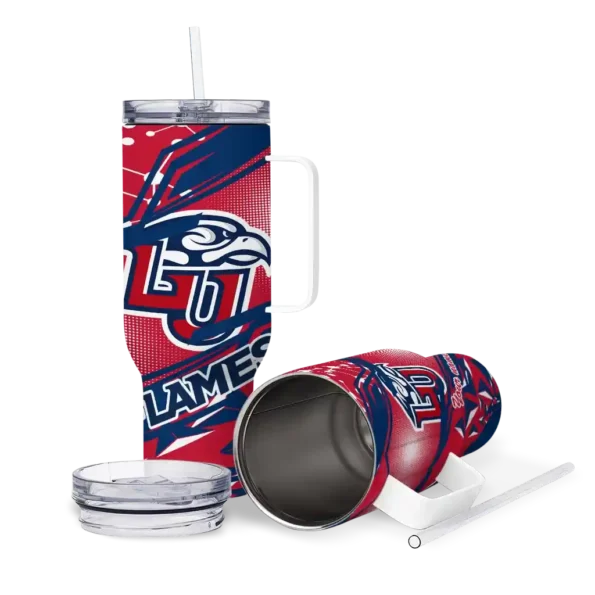 personalized liberty flames abstract paths red curved tumbler high quality.webp