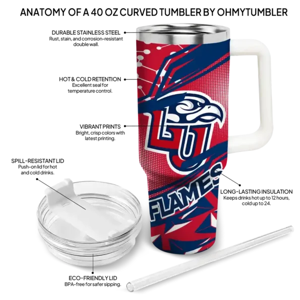 personalized liberty flames abstract paths red curved tumbler new arrival.webp