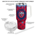 personalized liberty flames bullseye drips red curved tumbler best selling.webp
