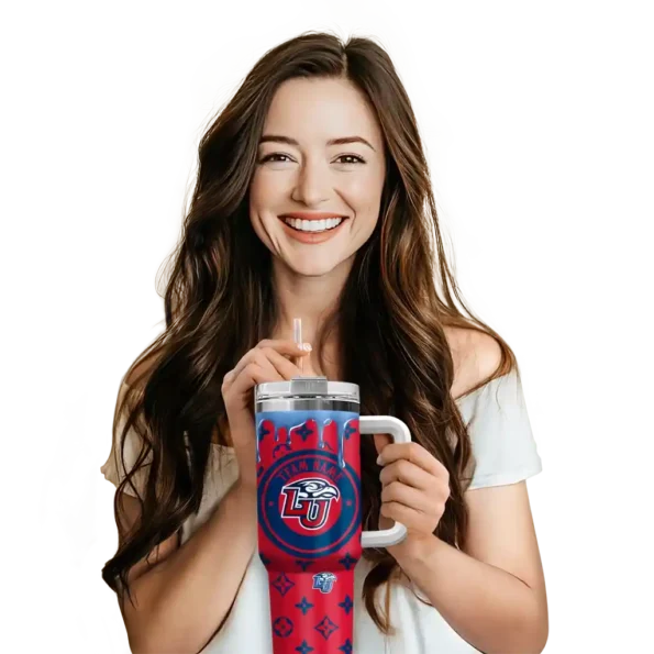 personalized liberty flames bullseye drips red curved tumbler premium grade.webp
