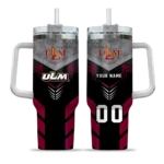 personalized louisiana monroe warhawks arrow armor red black curved tumbler best selling.webp