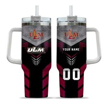 personalized louisiana monroe warhawks arrow armor red black curved tumbler best selling.webp