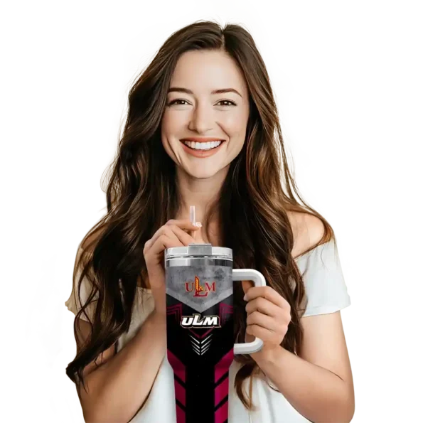 personalized louisiana monroe warhawks arrow armor red black curved tumbler premium grade.webp