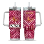 personalized louisiana monroe warhawks bold diamonds red curved tumbler best selling.webp