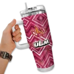 personalized louisiana monroe warhawks bold diamonds red curved tumbler best selling.webp