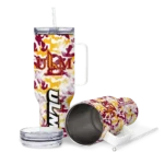 personalized louisiana monroe warhawks camo mashup red white curved tumbler best selling.webp