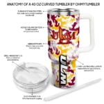 personalized louisiana monroe warhawks camo mashup red white curved tumbler best selling.webp