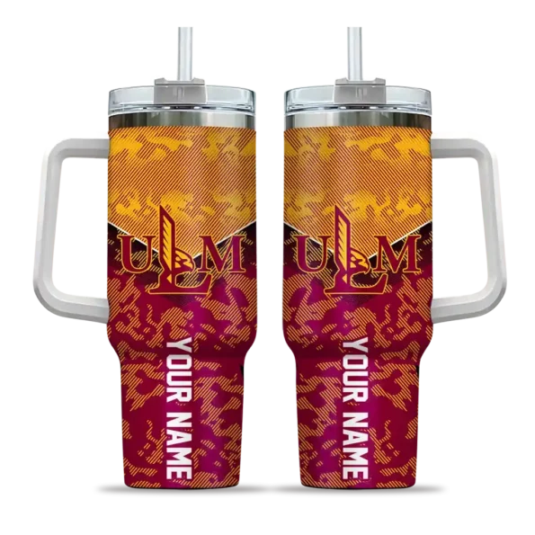 personalized louisiana monroe warhawks chevron stripe red curved tumbler best selling.webp