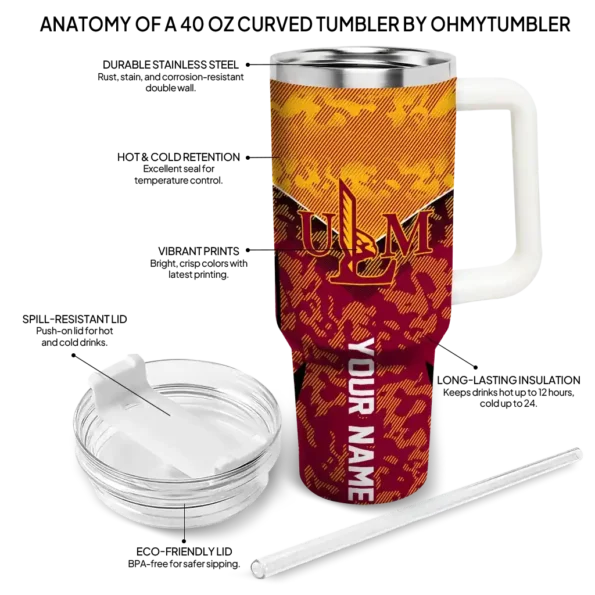 personalized louisiana monroe warhawks chevron stripe red curved tumbler new arrival.webp