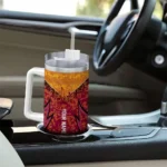 personalized louisiana monroe warhawks chevron stripe red curved tumbler best selling.webp