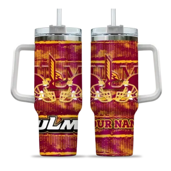 personalized louisiana monroe warhawks honey streaks red curved tumbler best selling.webp